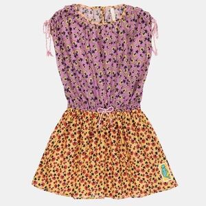 Zimmermann Girls Floral Dress in Purple and Yellow